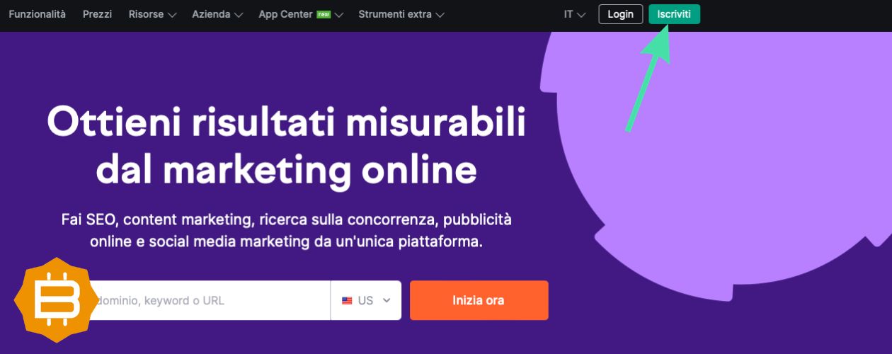 iscrizione semrush