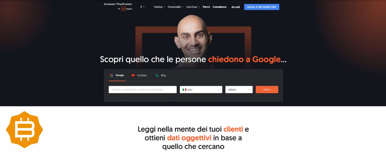 ricerca parole chiave seo answer the public