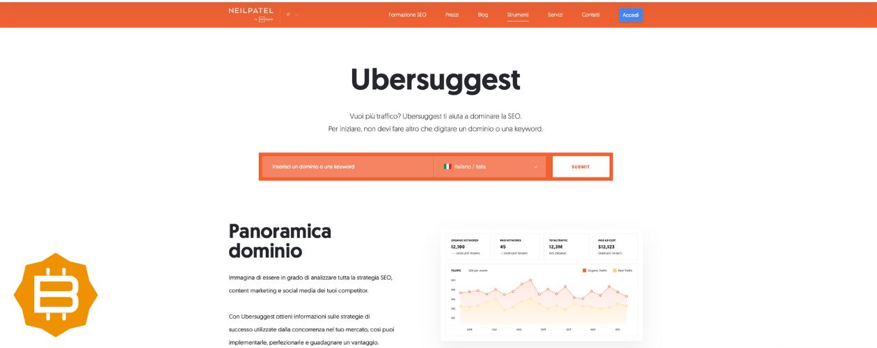 ricerca parole chiave seo ubersuggest